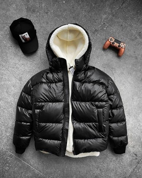 Чоловіча зимова куртка Водонепроникна плащівка колір Black розмір S Men-J4-Black-S фото