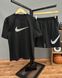 Чоловічий літній костюм Nike Футболка + Шорти колір Чорний розмір S, SS0071 Men-SS007 фото
