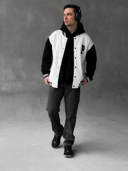 Куртка бомбер чоловіча колір Білий розмір S, J52 Men-J52 фото