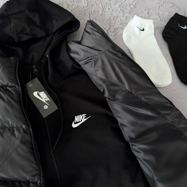 Костюм Nike мужской Жилетка+Спортивный костюм цвет Черный размер S, J08 Men-J08 фото