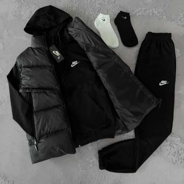 Костюм Nike мужской Жилетка+Спортивный костюм цвет Черный размер S, J08 Men-J08 фото