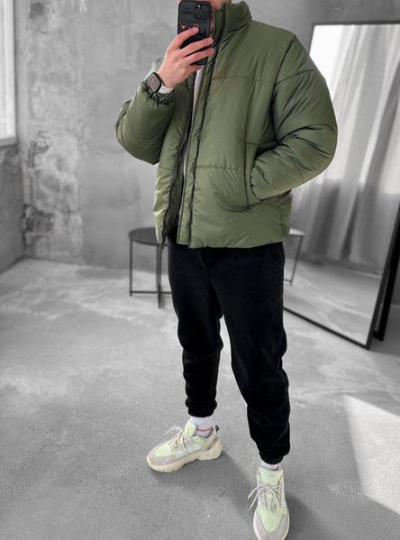 Мужская зимняя куртка Водонепроницаемая плащевка цвет Хаки размер S Men-J37 фото